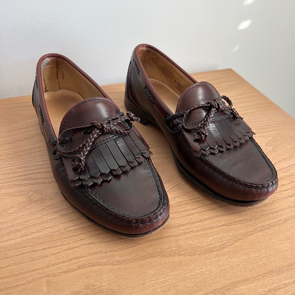 Allen Edmonds Woodstock Leather Kiltie Fringe Slip On Loafers Men’s Size 9E